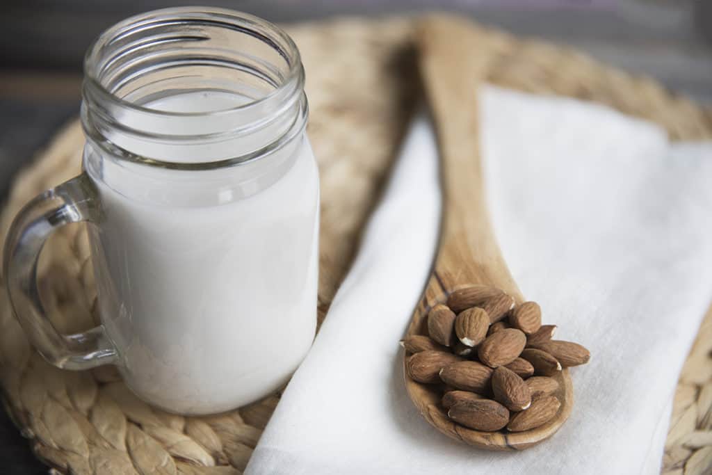 Jug of Almond Milk and Almonds