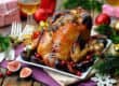 Roasted chicken with figs, cranberries and garlic for Christmas