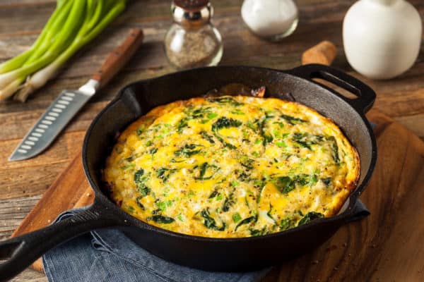 Homemade Spinach and Feta Fritatta