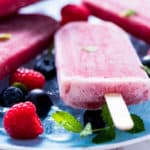 Refreshing popsicle with berry fruits