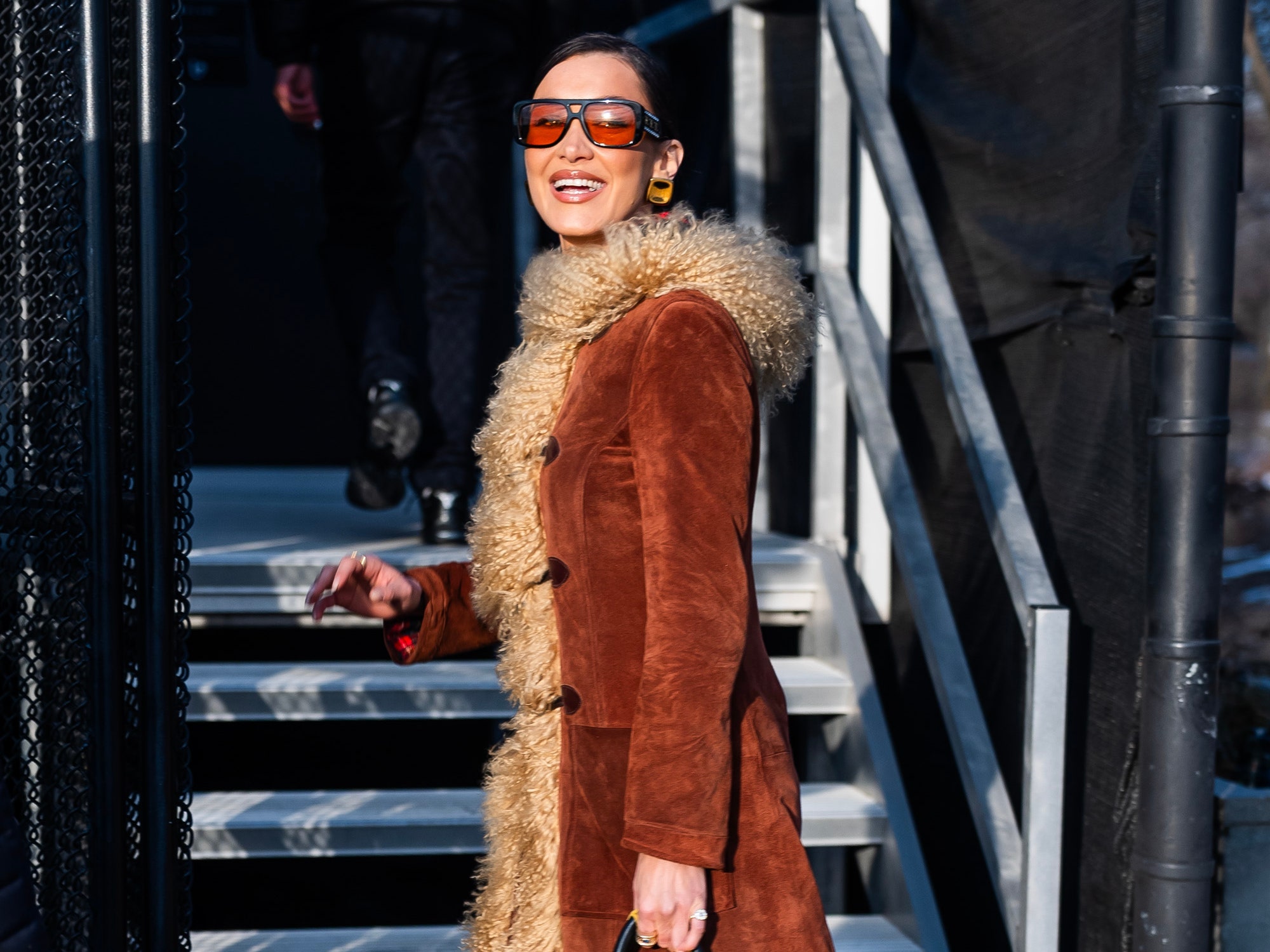 Bella Hadid Puts a Modern Twist on a Classic Penny Lane Coat