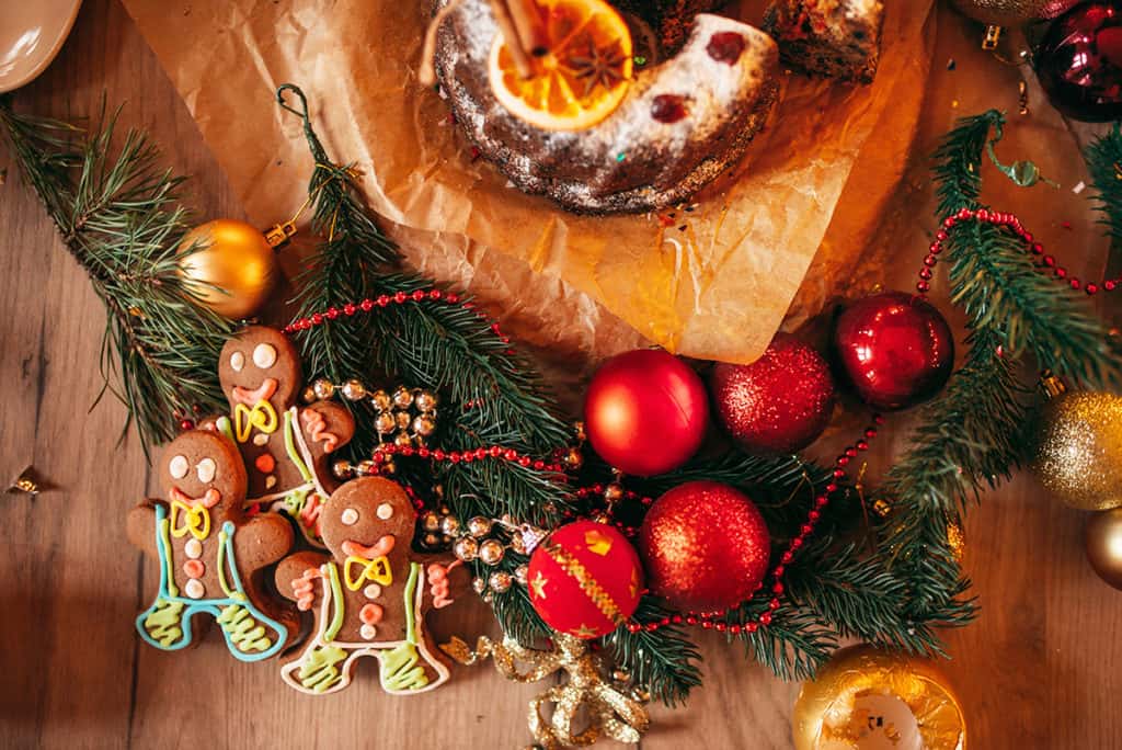 Christmas Gingerbread man with holiday decoration