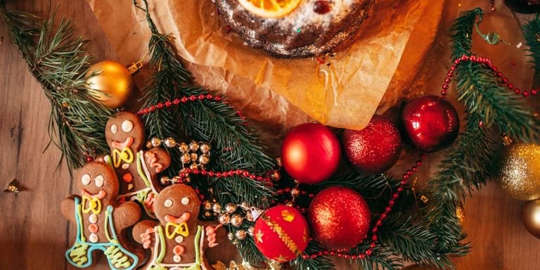 Christmas Gingerbread man with holiday decoration