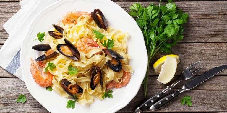 Pasta with seafood