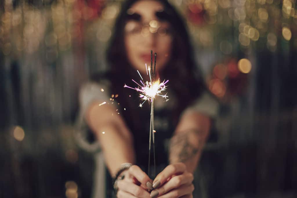 Woman Celebrating eating gluten free in the new year