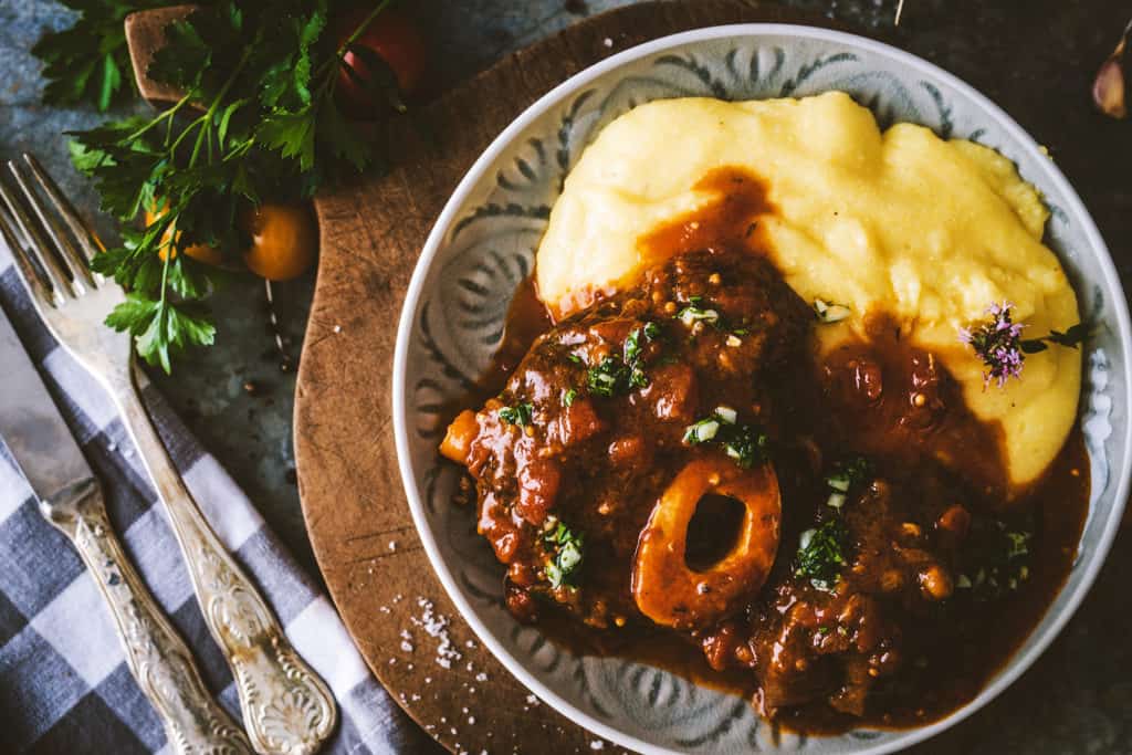 Osso bucco Beef Stew with Polenta